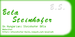 bela steinhofer business card